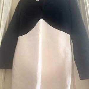 Black and White Long Sleeve Pucci Dress Virgin Wool